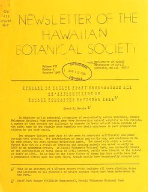 Newsletter - Hawaiian Botanical Society