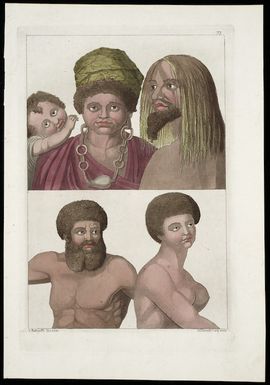 [Hodges, William], 1744-1797 :[Man and woman of Tanna; and, Man and woman of New Caledonia. Plate] 73. [1810-1830].