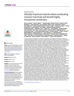 Globally important islands where eradicating invasive mammals will benefit highly threatened vertebrates