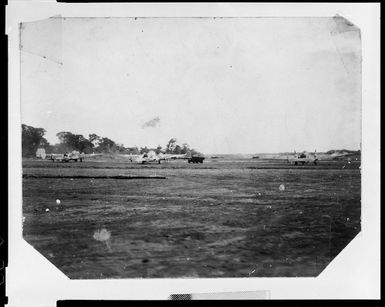 Henderson Field at Guadalcanal, with No 2 G R Squadron Lockheed Hudsons in background