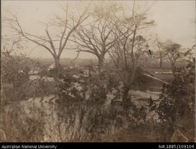 School and Cricket Ground damaged