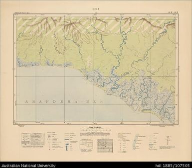 Indonesia, Western New Guinea, Oeta, Series: Nederlands-Nieuw-Guinea, Sheet 18-P & 19-P, 1956, 1:100 000