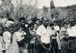 People attending the laying of the foundational stone of a school in Cadalo, Mare island