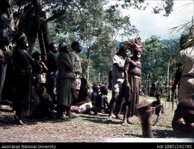 Men standing in the shade