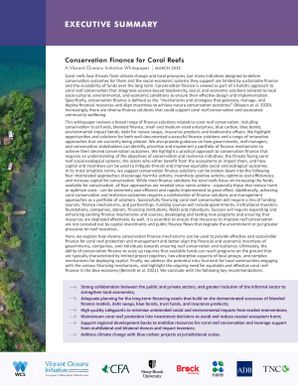 Conservation Finance for Coral Reefs - Executive summary