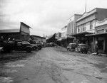 One of the main streets of Hilo on the Big Island of Hawaii shortly after a tsunami hit the island. April 1946