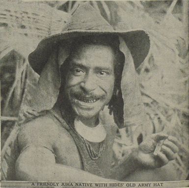 A friendly Juha native with Hides' old army hat