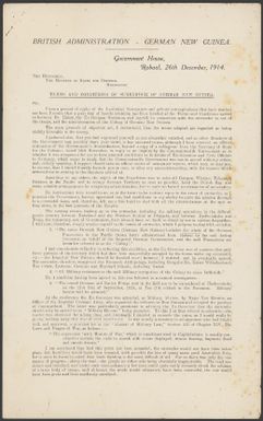 Terms and conditions of surrender of German New Guinea / [William Holmes].