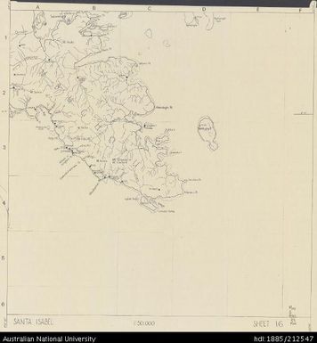 Solomon Islands, Sketch Map of Santa Isabel, Sheet 16, 1968, 1:50 000