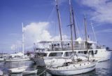 French Polynesia, boats docked in Papeete harbor