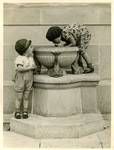 Children drinking from memorial fountain, Anzac Square, Brisbane, 1932