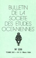 Bulletin de la Société des Études Océaniennes numéro 226