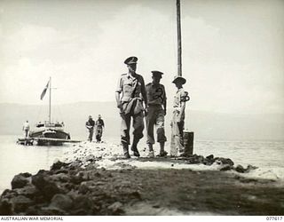 MALMAL VILLAGE, JACQUINOT BAY, NEW BRITAIN. 1944-12-21. NX35000 LIEUTENANT-GENERAL V.A.H. STURDEE, CB, CBE, DSO, GOC, 1ST AUSTRALIAN ARMY (1) AND VX27 MAJOR-GENERAL A.H. RAMSAY, CB, DSO, ED, GOC, ..