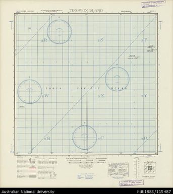 Papua New Guinea, Tingwon Island, Series: AMS T401, Sheet SA 55-6, 1942, 1:500 000