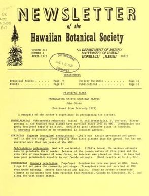 Newsletter - Hawaiian Botanical Society