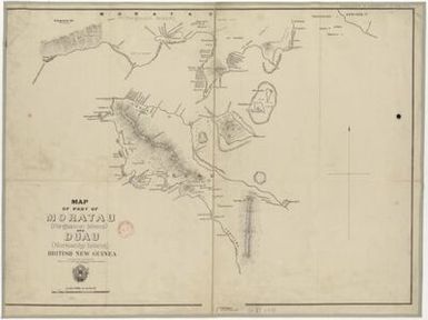 Map of part of Moratean (Fergusson island) and Duau (Normanby island), British New Guinea