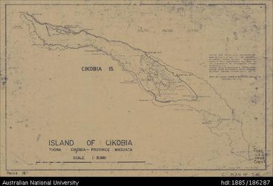 Fiji, Macuata Province, Island of Cikobia, Topographic, Sheet T40, 1958, 1:31 680