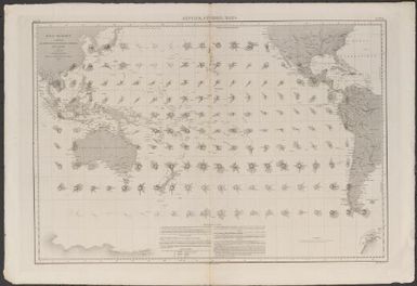 Océan Pacifique cartes de la direction et de L'intensité probables des vents / par L. Brault., Lieutentant de Vaisseau