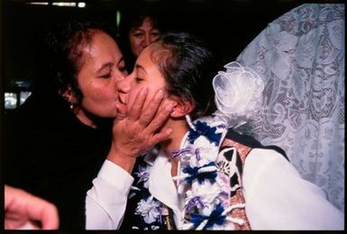 Gwenda Naepi, the guest of honour at a Niuean ear-piercing ceremony, Auckland