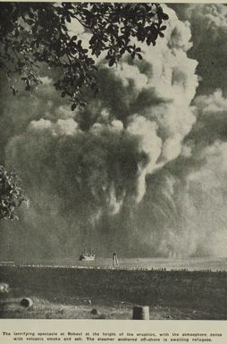 The terrifying spectacle at Rabaul, Papua New Guinea, at the height of the eruption