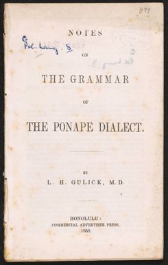 Notes on the grammar of the Ponape dialect
