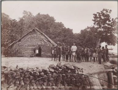 Bishop Wilson and local people at the school of Nukapu, Reef Islands, 1906 / J.W. Beattie