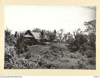 WUNUNG PLANTATION, JACQUINOT BAY, NEW BRITAIN. 1945-03-02. A MESS UNDER CONSTRUCTION FOR THE 8 SISTERS ON THE STAFF OF THE 105TH CASUALTY CLEARING STATION