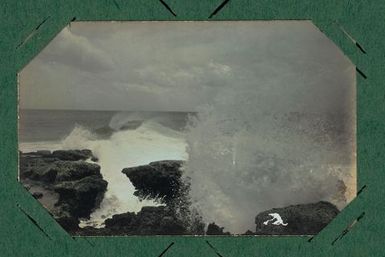 Surf breaking on the reef.  From the album: Banaba (Ocean Island)