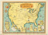 Booklovers map of America, a chart of certain landmarks of literary geography