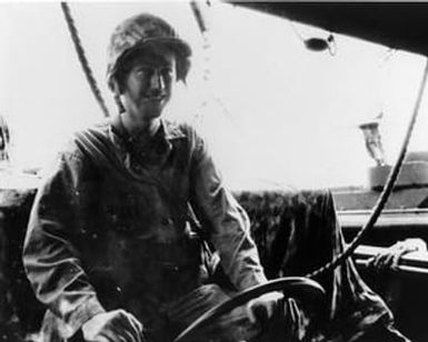 [Thomas B. Sheridan Aboard a Landing Vehicle]