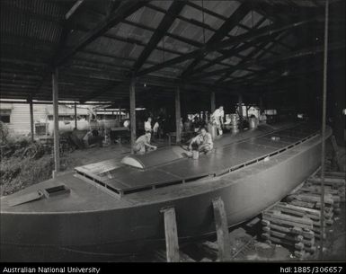 Men working on a boat