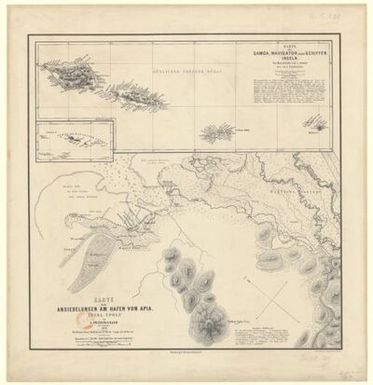 ["Karte der Ansiedelungen am Hafen von Apia, Insel Upolu / von L. Friederichsen, 1879"]