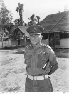 TOROKINA, BOUGAINVILLE. 1945-11-25. BRIGADIER A.W. POTTS, COMMANDING HQ 23 INFANTRY BRIGADE