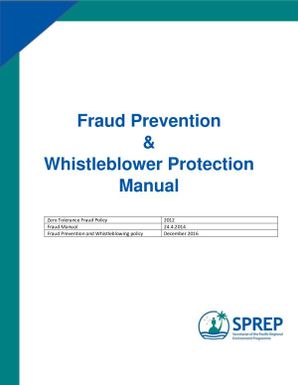 Fraud prevention and whistleblower protection manual.