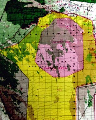 On the 27th of January 2001 the commanders of the Marine Air Ground Task Force (MAGTF) in the Pohakuloa Training Area (PTA), Hawaii, use this map to keep track of their forces for an ongoing HCAO or Hawaiian Combined Arms Operation