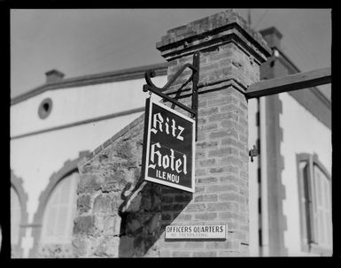 Signage on the Ritz Hotel, Ile Nou, New Caledonia