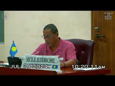 Palau National Congress | 11th OEK, The Senate 1st Day of 15th Regular Session