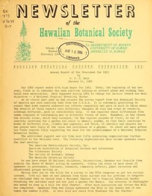 Newsletter - Hawaiian Botanical Society