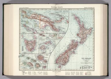 91. Suedsee-Inseln. Neu-Seeland. Neu-Guinea. Tasmania. Tahiti. Hawaii-Inseln. (Pacific Islands).