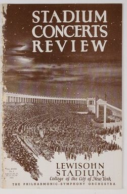 Stadium-NY Philharmonic Printed Program (Stadium Concert), Jul 21, 1935 at Lewisohn Stadium in Manhattan, NY; Jose Iturbi, conductor.