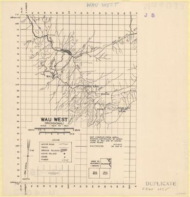 Wau west (provisional) ... compiled from aerial photos controlled by astro fixing at Wau and by mining lease plans, H.Q. N.G.F 29 Jan 43 ; reproduced by 69th Engr. Co. (Top) detachment