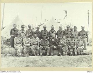 SOUTH ALEXISHAFEN, NEW GUINEA. 1944-08-08. OFFICERS AND MEMBERS OF THE NURSING SERVICE ON THE STAFF OF THE 111TH AUSTRALIAN CASUALTY CLEARING STATION. IDENTIFIED PERSONNEL ARE:- WFX33604 SISTER ..