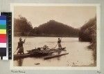 Men in canoe, Fiji, ca. 1890