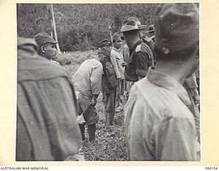 MUSCHU ISLAND, NEW GUINEA. 1945-09-10. FOLLOWING THE SURRENDER OF MUSCHU ISLAND, A GENERAL PARADE OF ALL JAPANESE ARMY AND NAVAL PERSONNEL WAS HELD FOR THE PURPOSE OF MEDICAL INSPECTION BY COLONEL ..