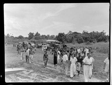 Locals at Kavieng airfield, Papua New Guinea