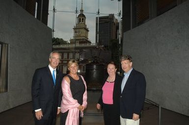 [Assignment: 48-DPA-07-13-08_SOI_K_Philly_Rec] Reception at Independence National Historical Park for attendees at the National Governors Association Centennial Meeting in Philadelphia, Pennsylvania. Secretary Dirk Kempthorne [and Independence National Historical Park Deputy Superintendent Darla Sidles delivered official remarks; and the Secretary conversed with fellow NGA attendees, among them Pennsylvanina Governor Edward Rendell, Vermont Governor James Douglas, Wyoming Governor Dave Freudenthal, Guam Governor Felix Camacho, former Tennessee Governor Don Sundquist, and former Michigan Governor John Engler.] [48-DPA-07-13-08_SOI_K_Philly_Rec_IOD_9359.JPG]