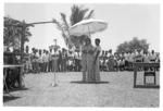 President Sokomanu unveiling of stone remaining the park.