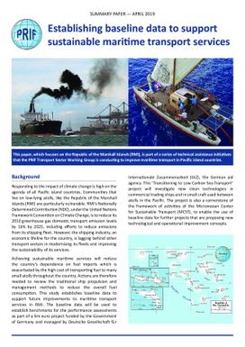 Establishing baseline data to support sustainable maritime transport services.