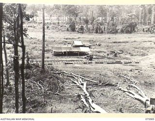 LAE, NEW GUINEA. 1944-09-15. A GENERAL VIEW OF THE TESTING RANGE WHERE TRIALS WERE CARRIED OUT BY THE DEPUTY DIRECTOR OF MECHANICAL ENGINEERING, HEADQUARTERS, NEW GUINEA FORCE WITH CORROSION ..