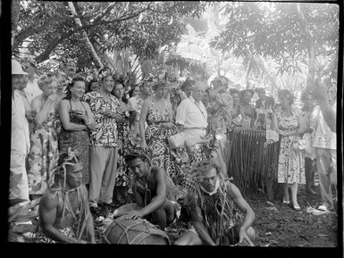 Welcoming reception in Tahiti showing guests watching a performance